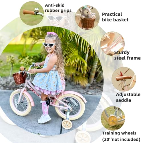 Aceger Girls Bike With Basket, Kids Bicycle For 3-13 Years thumb #2
