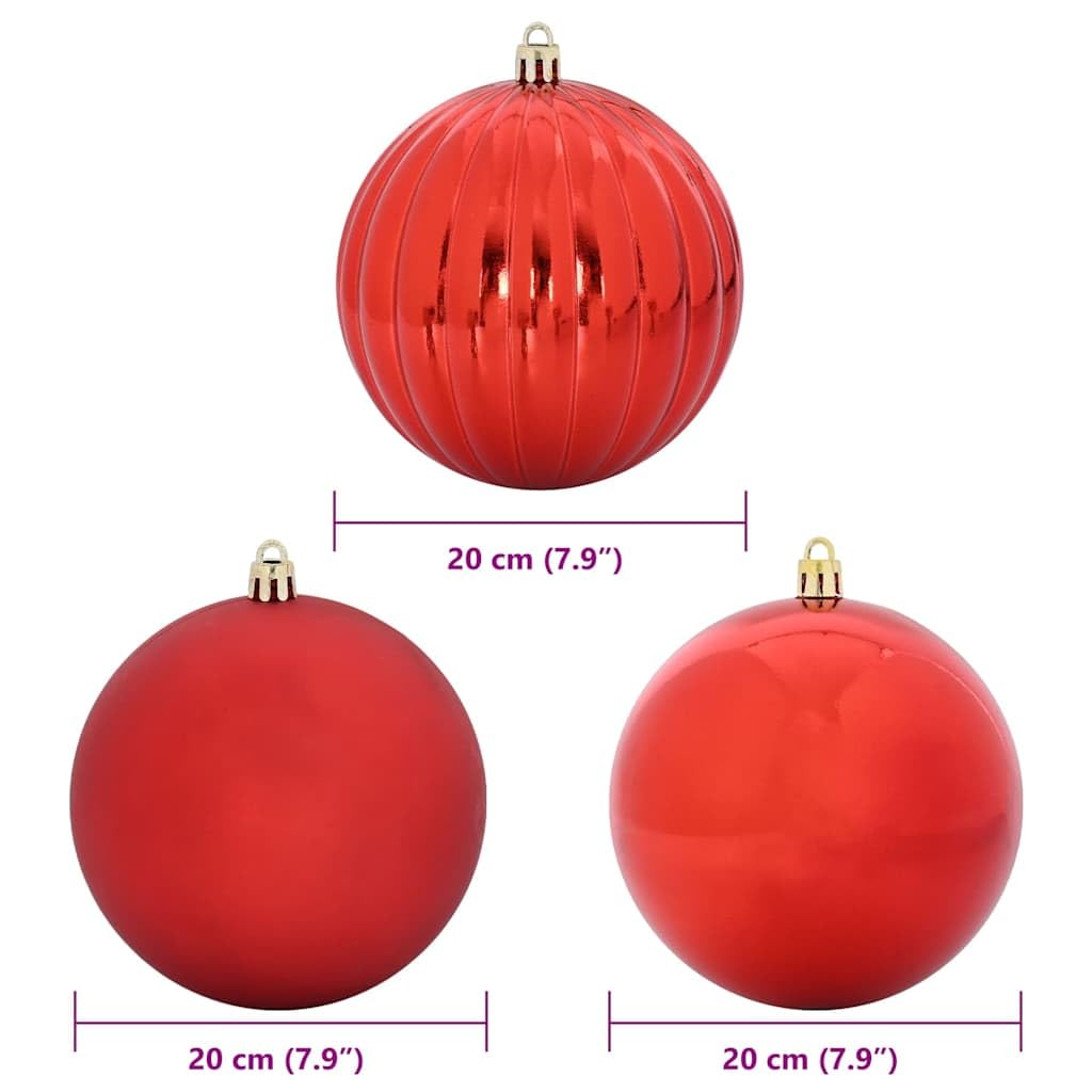 vidaXL Ensemble de Boules de Noël XXL 4 pc LED Rouge Ø 20 cm Plastique