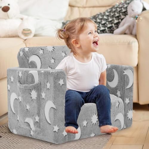 كرسي للجلوس والنوم، يتميز بإضاءة في الظلام وتصميم قابل للتحو...