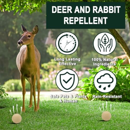Deer Repellent, Rabbit Repellent Outdoor, Deer Deterrent for Garden, Repellents Deer for Plants, Keep Rabbits Out of Backyard, Deer Repellant Balls for Flowers Shrubs & Trees-8 Packs Deer Repellent, Rabbit Repellent Outdoor, Deer Deterrent for Garden, Repellents Deer for Plants, Keep Rabbits Out of Backyard, Deer Repellant Balls for Flowers Shrubs & Trees-8 Packs