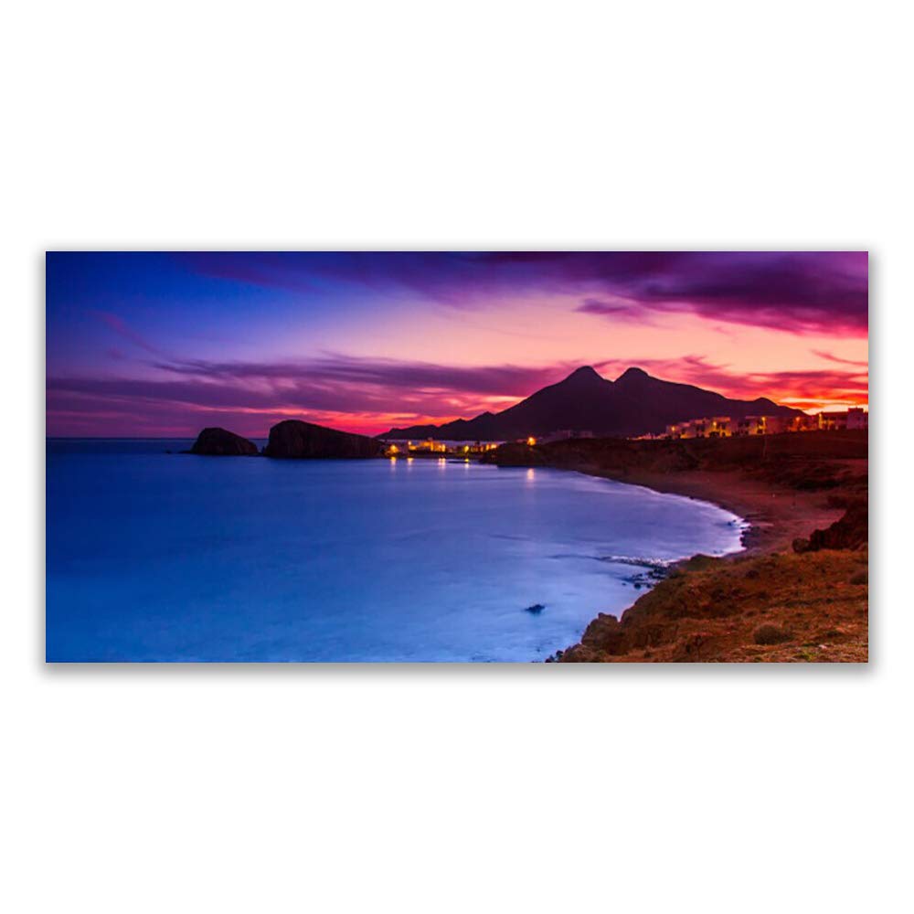 Toile imprimée 140x70cm tableau paysage de mer décoration murale design