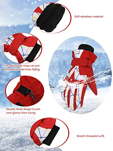 Newcotte 4 Pairs Kids Winter Snow Gloves Kids Waterproof Ski Gloves Kids Warm Winter Gloves Windproof Gloves For 8-15 Years Boys Girls (Fresh Style) #TOP1