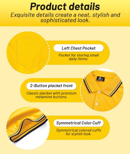 Camisetas polo para hombre de SECOOD, camisa casual de manga corta con cuello y bolsillo, transpirable y secado rápido, ideal para golf miniatura 4