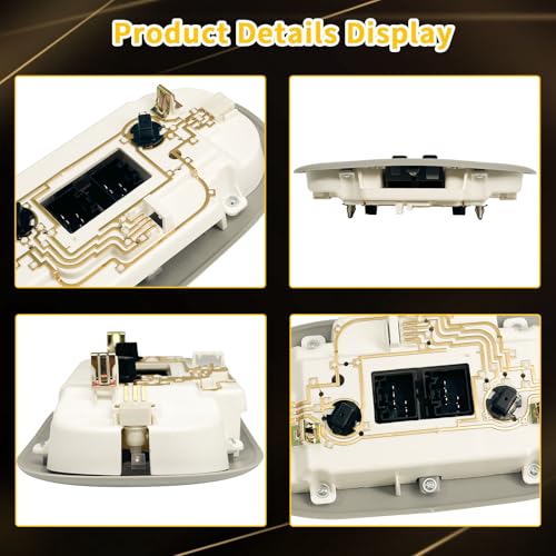 Image of Overhead Console Light Assembly Compatible with 2004-2008 Ford F-150, 2006-2008 Lincoln Mark LT, LED Interior Roof Map Reading Lamp, Replace # 7L3Z-18519A70-BA, 7L3Z-18519A70-BC (Beige)