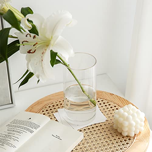 6 Inches Tall (15 Cm) Clear Glass Cylinder Vases,Pack Of 12 Centerpiece Flower Vase,Floating Candle Holder For Home & Garden Decor, Wedding, Party. #TOP4