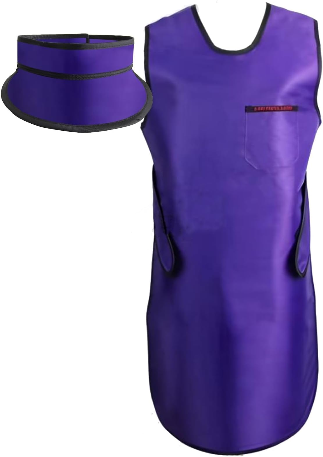 X-ray Lightweight Lead Apron with Thyroid Shield Collar Adjustable Radiation Protection Lead Clothing Set, 0.35mmpb(Purple,Medium)