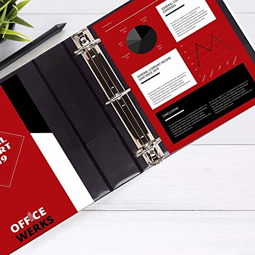 3 Ring Binder, Professional Angle D Ring Binder 4 Inch, Presentation Folder For Standard Pages 8.5 X 11 With Pockets, Crystal Clear View Black Binder (4 Pack) #TOP5