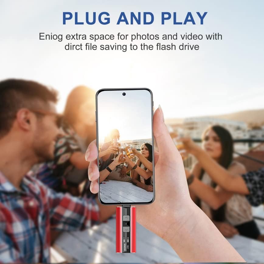 USB Flash Drive 1TB Intended for iPhone iPad, SCICNCE iPhone Memory Stick External Storage Thumb Drive Photo Stick Compatible with iPhone, Android and Computer (Red)