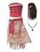 MUABABY Moana Girls Adventure Outfit Cosplay Costume Skirt Set with Wig and Necklace(3 Years)