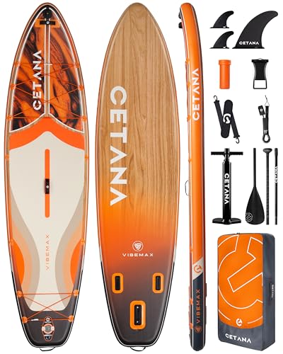 CETANA 11'6&times;35' Extra Wide Inflatable Paddle Board,Stand Up Paddle Board for Beginner,450lb...
