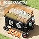 PORTAL Bollerwagen faltbar mit Dach 350L 122KG Klappwagen Handwagen klappbar schnellspannere breite Reifen mit Getränkehalter Sonnenschutz für Ausflug Strand Camping Einkaufen