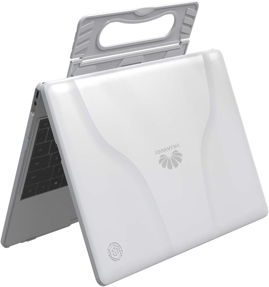 For Huawei Matebook 13 Case Hard Shell Case Cover 2018 [Stand/Handle 2-in-1][Heavy Duty] ROISKIN Rubberized Hard Case Shell Cover Compatible with Huawei MateBook 13 Inch 2018 Series-White
