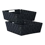 DII Durable Trapezoid Woven Nylon Storage Bin or Basket for Organizing Your Home, Office, or Closets (Tray - 13x15x5