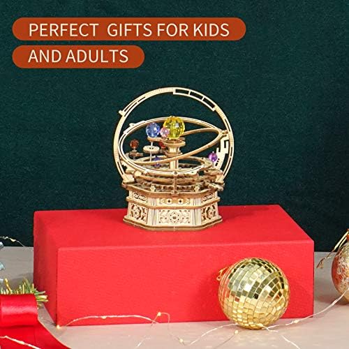 ROKR 3D Wooden Model Kits for Adult Starry Night Music Box Mechanical Model Assembly Wooden Puzzle Birthday Gifts for Teens and Adults