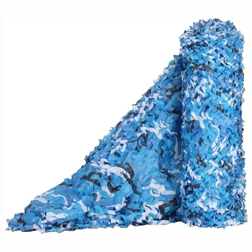 Filet pare-soleil de piscine bleu 5x6m camouflage décoration extérieur