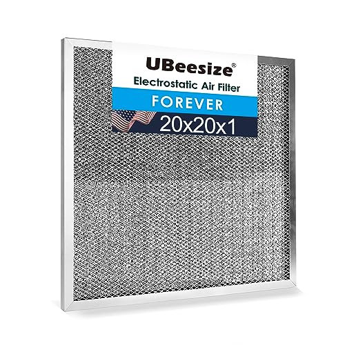UBeesize 20x20x1 Washable Air Filter - Reusable, Permanent, Electrostatic - Lasts a Lifetime - Enjoy Fresher Air in Your Home and Office HVAC AC Furnace Systems (Actual Size: 19.75"x19.75"x0.86")