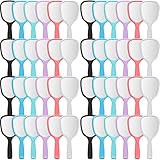 Vinsot 50 Pcs Handheld Mirror Bulk Small Hand Mirrors with Handle Plastic Portable Daily Makeup Tools for Home Travel Camping Daily, 3.15 Inch Wide, 7.09 Inch Long (6 Colors)
