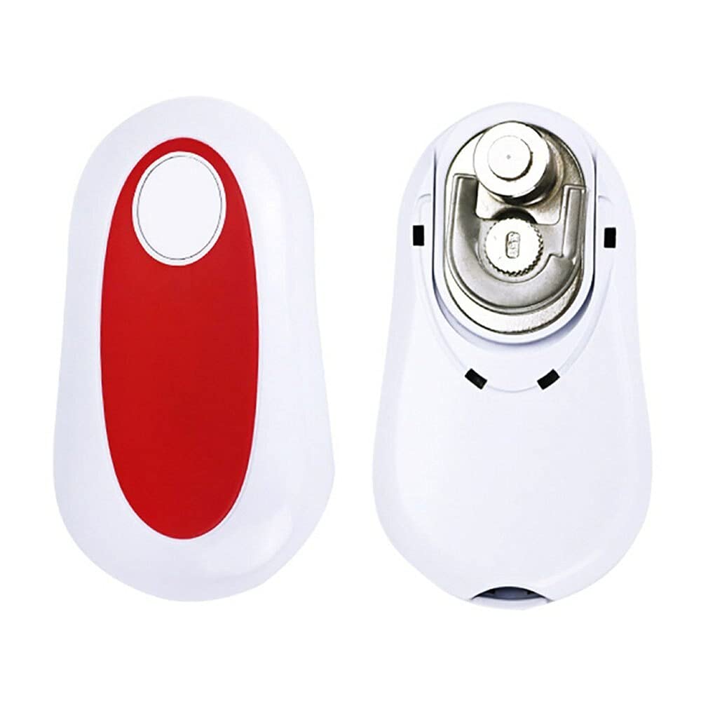 Ouvre Boite Ouvre-boîte électrique sans bords Sharp Outil de cuisine Ouvre-outil électrique Ouvre Boite De Conserve (Color : White and red)