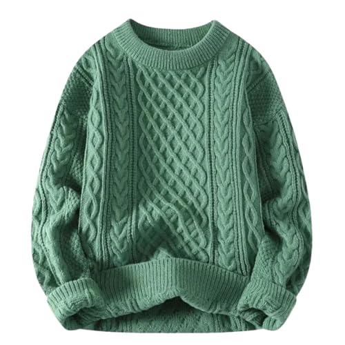 Men Autumn Winter Sweater Vintage O Neck Solid Color Knitted Pullovers Loose Harajuku Retro Knitting Pullover Sweaters