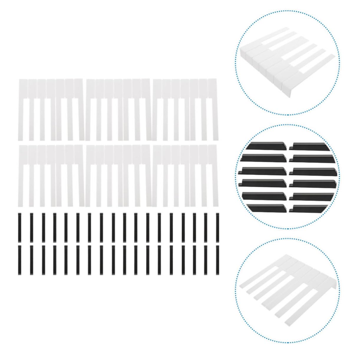 Toddmomy Accesorios para Piano Teclas de Acrílico y Plástico 88 Piezas de Repuesto para Reparación Práctica de Teclado en Piano
