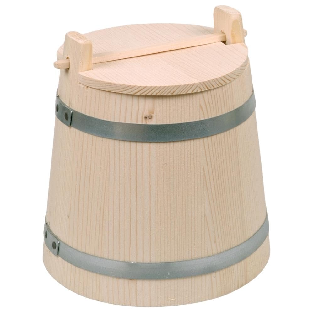Hofmeister Holzwaren 3 vasi per cetrioli con coperchio, 5 litri, senza plastica, per conservare e fermentare cetrioli, verdure e crauti, robusto vaso per fermentazione con coperchio