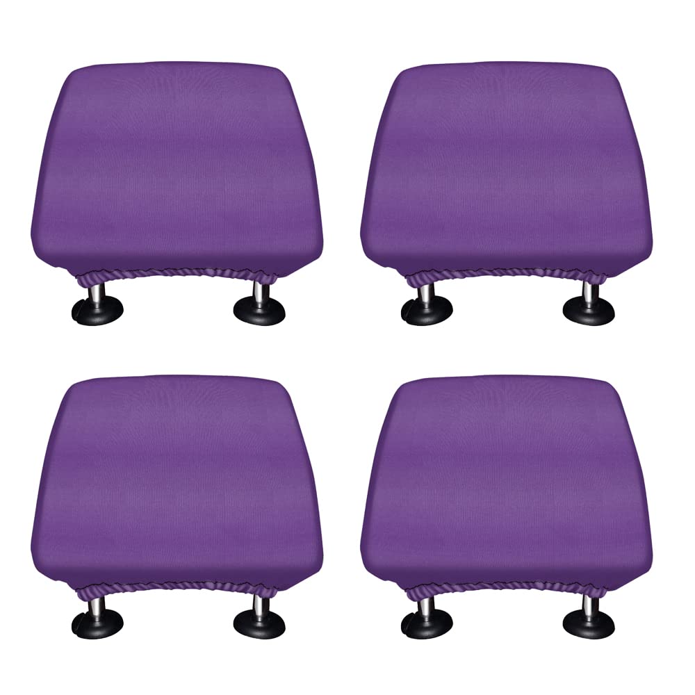WIRESTER Set of 4 Car Seat Head Rest Cover, Protective Fabric Design Cover Decoration for All Cars - Solid Color, Cute Pattern Design