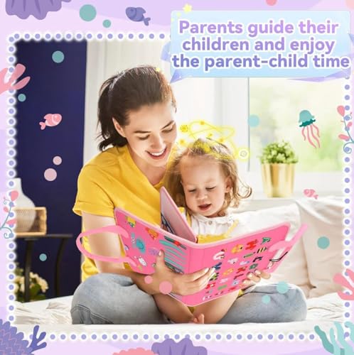 Image of 12 In 1 Toddler Busy Binder educational with fun Book For Toddlers 1-4 Years (Pink)