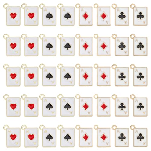 Breloques carte de poker PandaHall lot de 40 pendentifs as de cœur pour bijoux