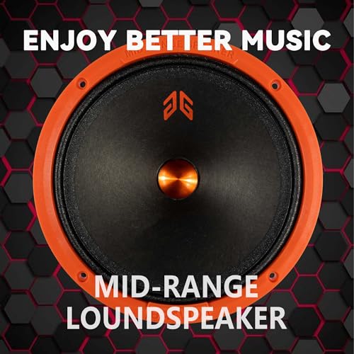 Image of MX80P1 Loudspeaker 8 Inch Midrange 480 Watts 4 Ohms Orange Dust Cap, Premium Quality Audio Door Speakers for Car or Truck Stereo Sound System, Orange (2 Speakers)