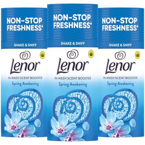 Image of Lenor In-Wash Scent Booster 3 x 155g Laundry Perfume – Long Lasting Fabric Freshener Beads, Washing Machine Fragrance, Up to 12 Weeks Freshness (Spring Awakening)