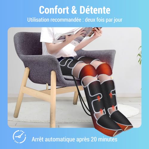 Botte de pressothérapie COMFIER Masseur de jambes CF-FE7204B-EU, vue 7 sur 8
