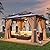 oneinmil 10x12FT Outdoor Polycarbonate Gazebo, Heavy Duty Double Roof Hardtop Gazebo with Aluminum Frame and Netting and Curtains for Patios