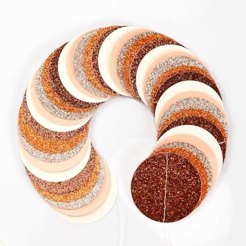 Image of Orange Brown Rose-Gold Party-Decorations Streamers-Garland - 52ft Boho Fall Groovy Birthday Hanging Paper Banner,Autumn Burnt Baby Bridal Showe Neutral Wedding Sunset Bachelorette Decor Hugfond