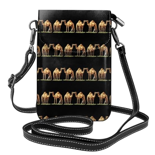 Sac à bandoulière en cuir imprimé chameaux sacoche voyage et shopping pour femme et homme