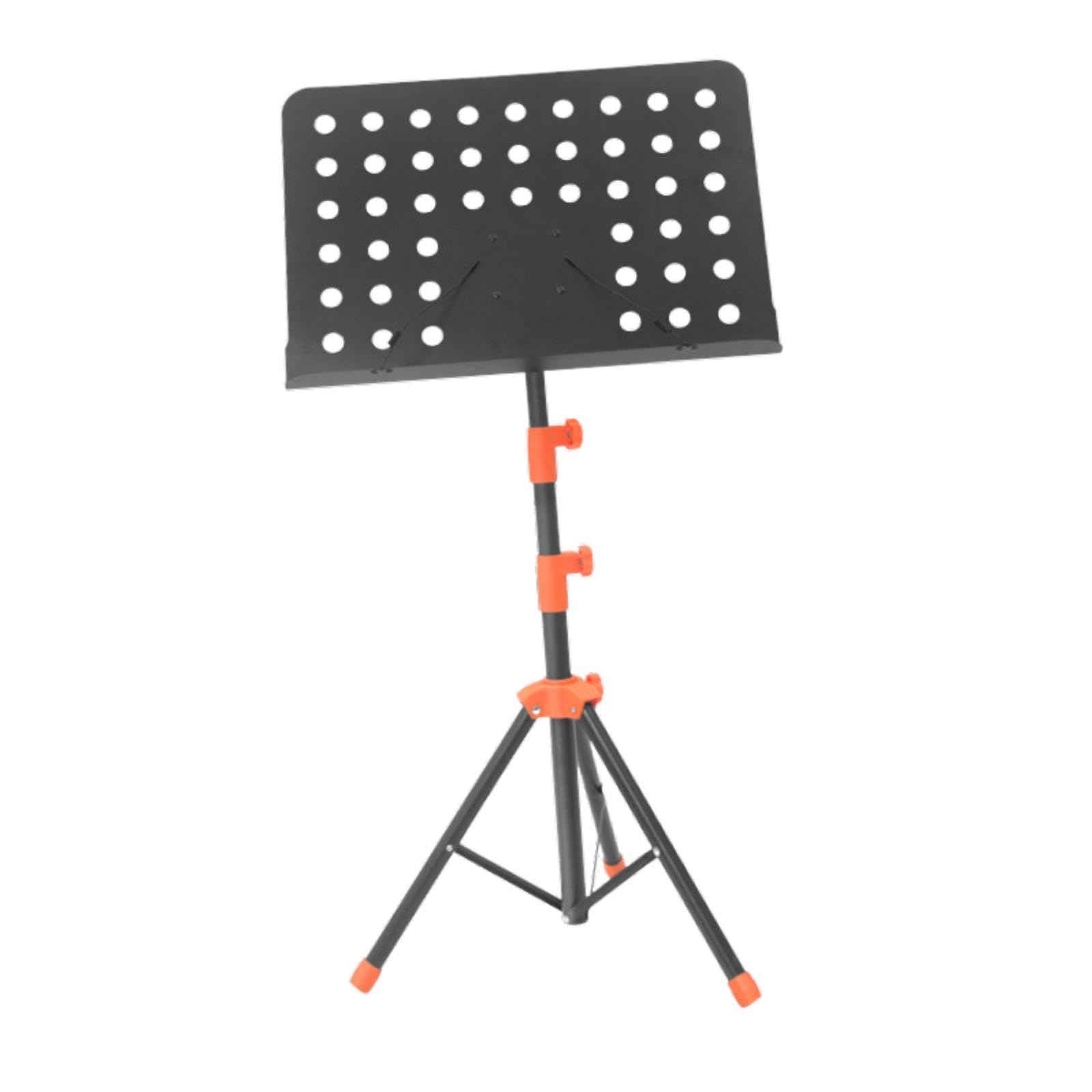 Atril de Partituras Plegable Portátil Ajustable Antideslizante de Hierro para Músicos Fácil de Adecuado para Ensayos Escenarios Clases, Negro