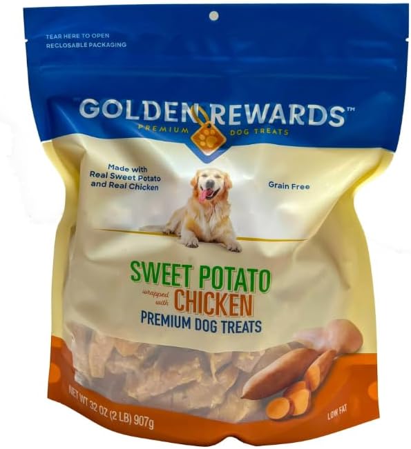 Golden~Rewards Sweet Potato Wrapped with Chicken Dog Treats, 32 Oz ~ (Pack of 1)
