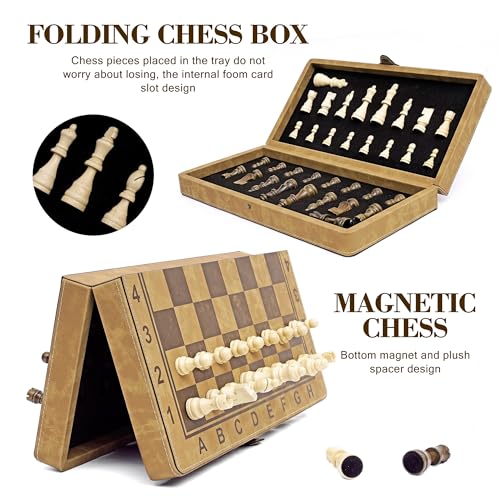 Bucher & Rossini juego de ajedrez magnético plegable 15 pulg miniatura 6