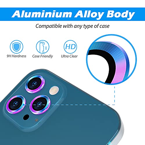 Imluckies [3 Pack] Imluckies Colorful Camera Lens Protector For Iphone 12 Pro Max Premium Tempered Glass Film Aluminum Alloy Lens Ring Cover thumb #2