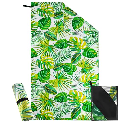 Hexify Toalla Playa XXL 200x100 cm, Toalla Grande De Microfibra De Secado RáPido, Toalla De BañO Sin Arena, Manta De Playa Mujer (Verde)