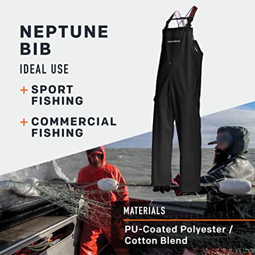 Grundens Men’s Neptune Commercial Fishing Bib Pants | Waterproof, Adjustable, Black, Large #TOP3