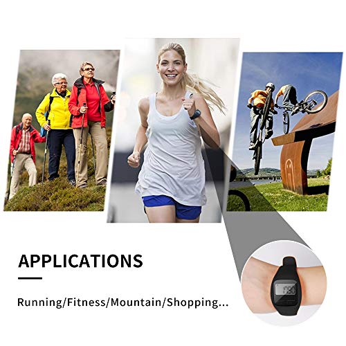 BATAUU Fitness Tracker, 3D Digital Watch Pedometer for Walking & Running, Simply Operation, Accurate Step Counter,Walking Distance Miles & Km, Calorie Counter, Activity Time (Black)