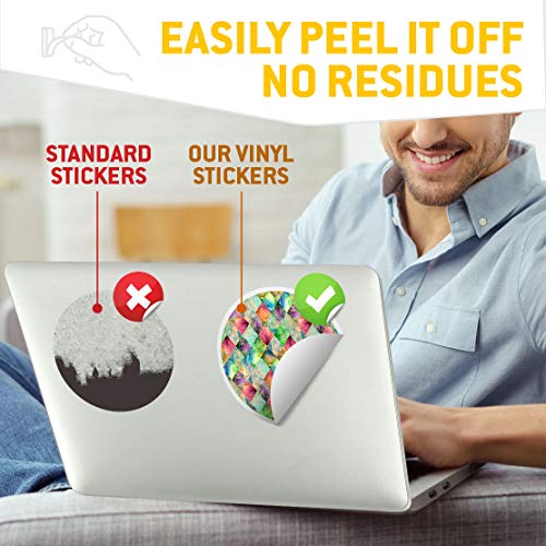 Vinyl Stickers (Set of 2) 20cm - Colourful Geetric Tiles #2531 - Image 4