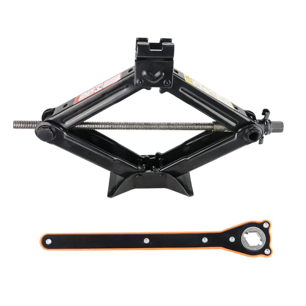 VonLuxScissor Jack 2 Ton, Car Scissor Jack Kit Lift Tyre 105mm-385mm, Changing Tire Jack for Car SUV and Other Vehicles with Labor-Saving Ratchet Wrench