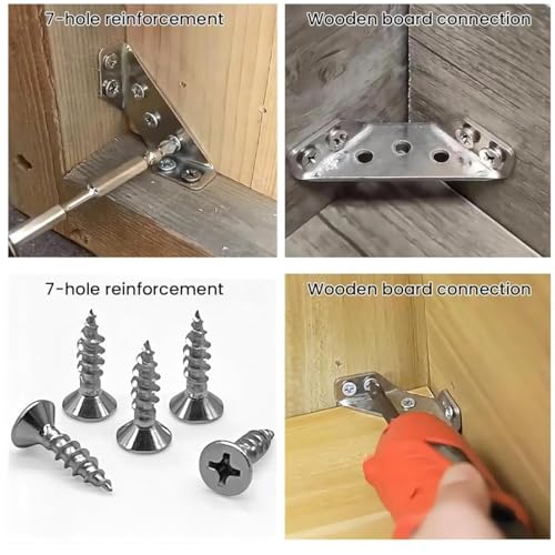 Image of Heavy Duty L Shape Corner Bracket for Furniture Corner Connectors Bracket for Wall Mounting, Metal Support Bracket for Shelves and Furniture (10)