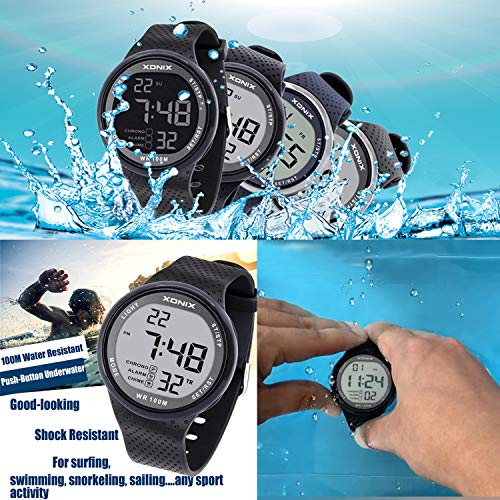 Tomoro Vogue Men's Unisex 100M Waterproof Ultra-Thin Minimalist Sports Watch, Fashion Multifunctional Chronograph Digital Simple Basic Dive Men Women Wrist Watches #TOP2