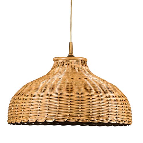 Helios Leuchten 212053 Hängelampe Rattan Lampe Leuchte, Korblampe Boho, Pendellampe Landhaus, Deckenlampe skandinavisch für Esstisch Wohnraum Küche