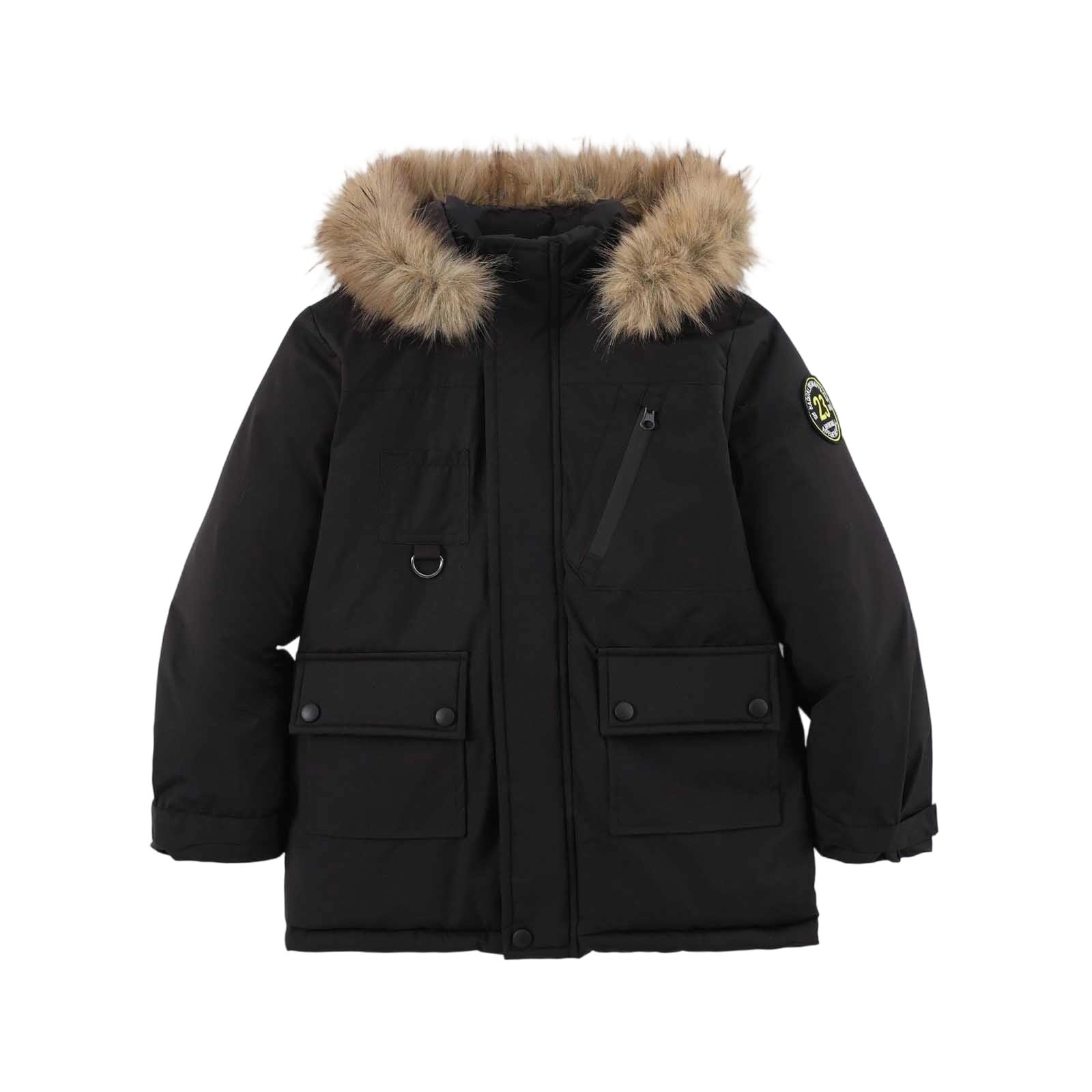 Enfant Doudoune Hiver Manteau Garçon Veste à Capuche, Blouson Couleur Unie Manches Longues Chaud Coupe Vent Vêtement Chaud d'Extérieur Quotidien 8-12 Ans