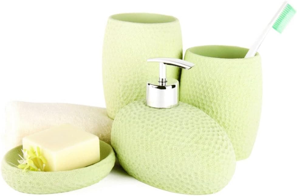 Soap Dispenser, Household Resin Lotion Dispenser, Bathroom Accessories 4 Piece Set, Cute Bathroom Pump Bottle 50ml/15.2oz