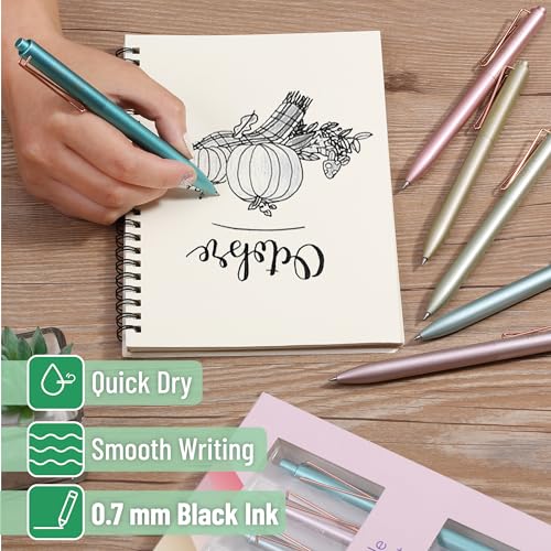 Pack de 6 bolígrafos retráctiles de gel Mr. Pen tinta negra miniatura 4
