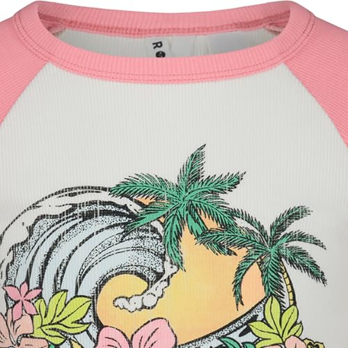 Image of Roxy Girls' Short Sleeve Snug Fit Ribbed Tee, Crew Neck Graphic T-Shirt, Soft & Comfortable